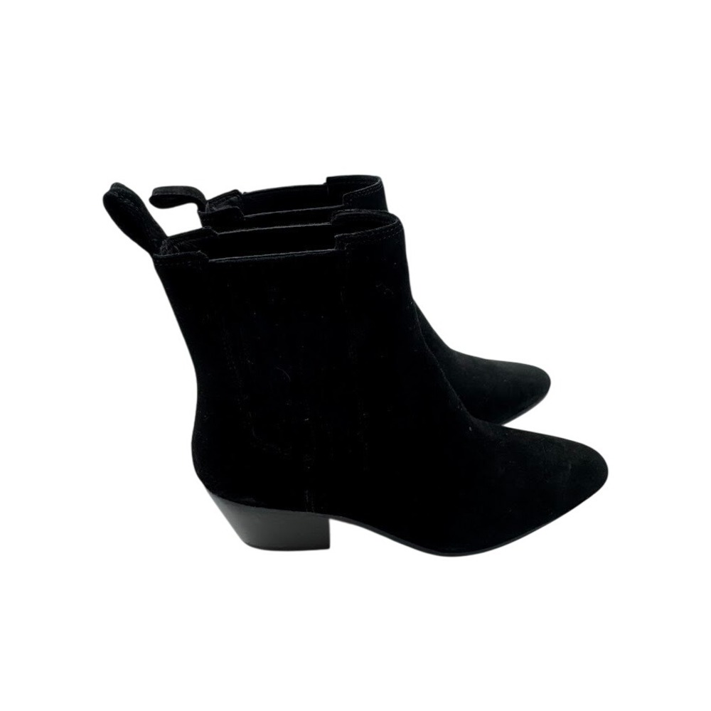 J.Crew Piper Black Suede Pointed Toe Chelsea Ankle Booties Pull On Boots 6.5 - Picture 9 of 11